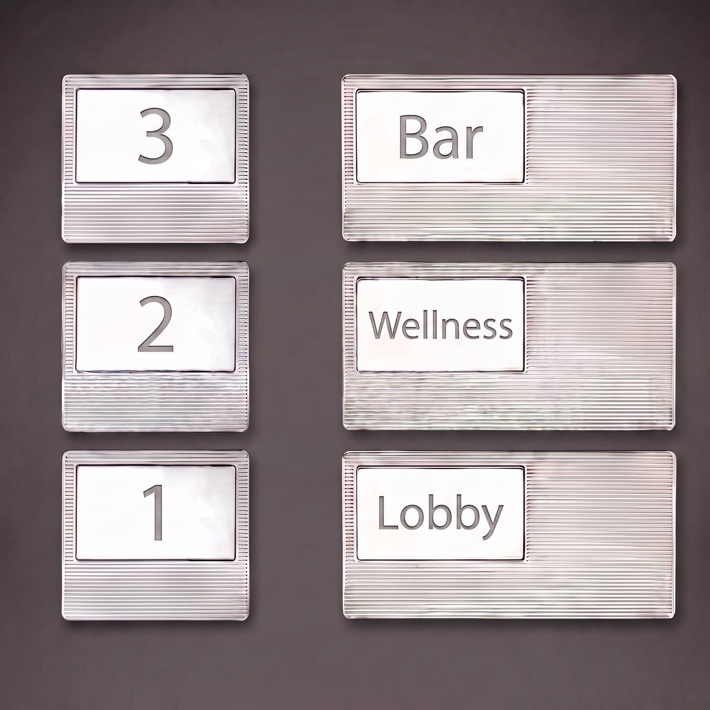 Floor directory in silver