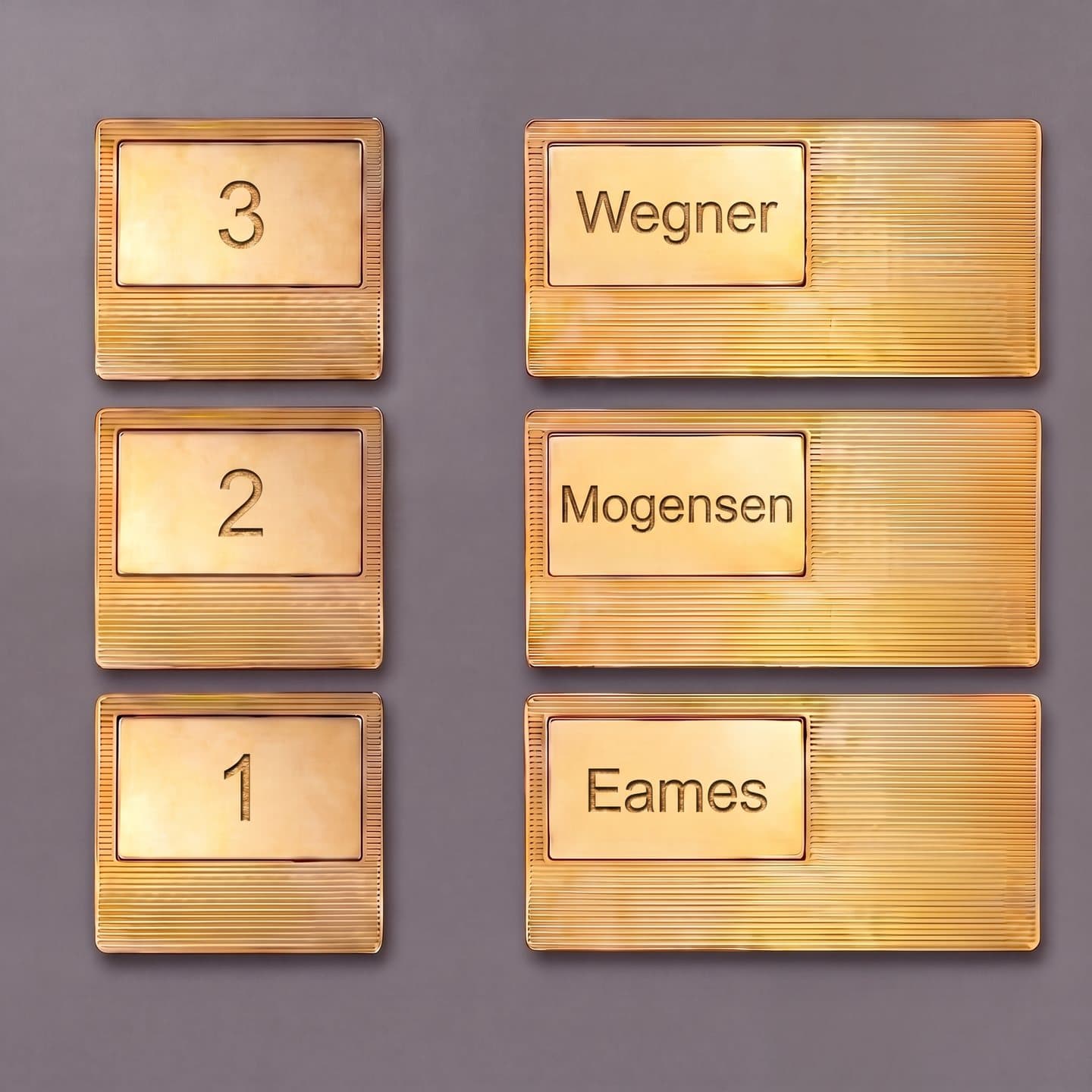 Numbers and names by the entrance